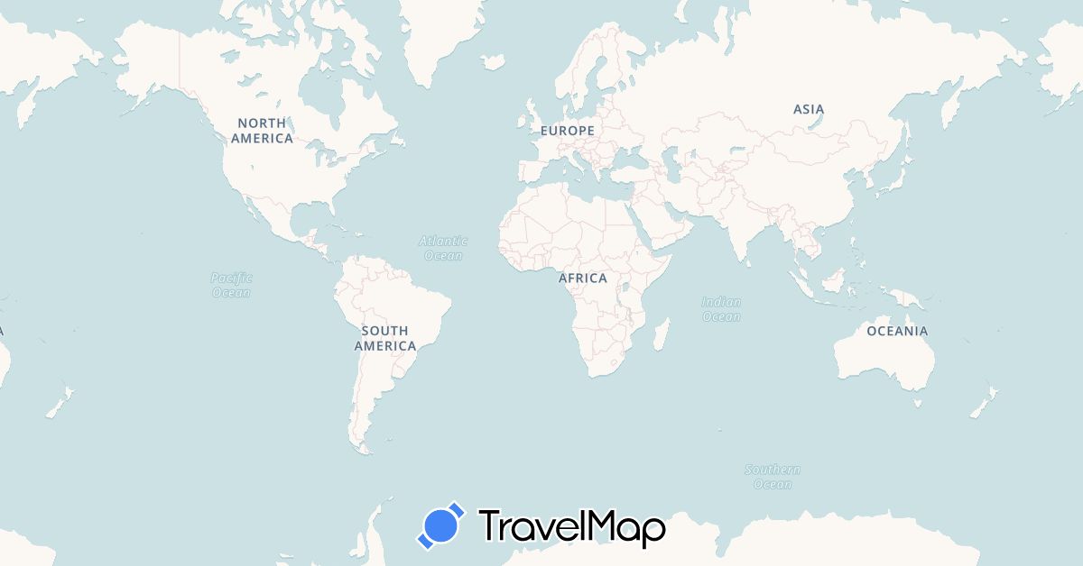 TravelMap itinerary: driving in Germany, Denmark, Spain, France, Portugal, Sweden (Europe)